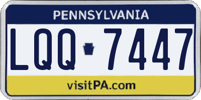 PA license plate LQQ7447