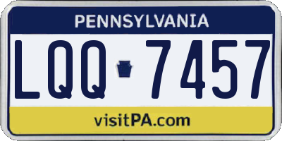 PA license plate LQQ7457