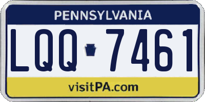 PA license plate LQQ7461