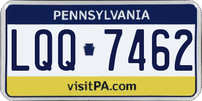 PA license plate LQQ7462