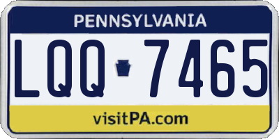 PA license plate LQQ7465