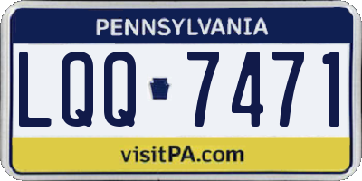 PA license plate LQQ7471