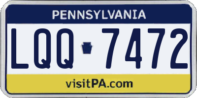 PA license plate LQQ7472