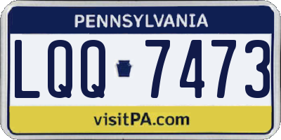 PA license plate LQQ7473