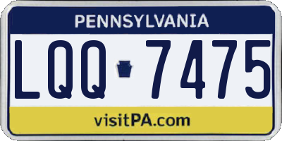 PA license plate LQQ7475