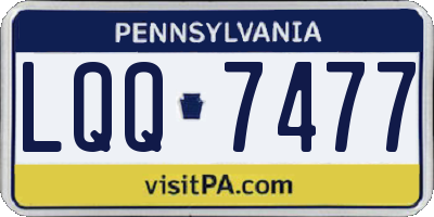 PA license plate LQQ7477