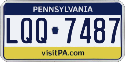 PA license plate LQQ7487