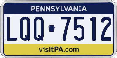 PA license plate LQQ7512