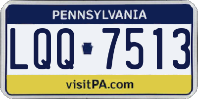 PA license plate LQQ7513