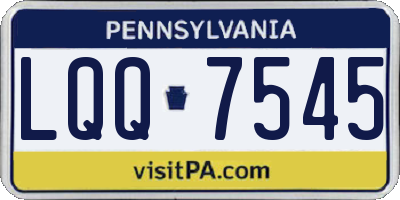 PA license plate LQQ7545