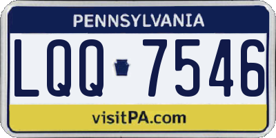 PA license plate LQQ7546