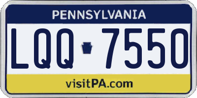 PA license plate LQQ7550
