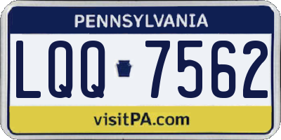 PA license plate LQQ7562