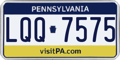 PA license plate LQQ7575