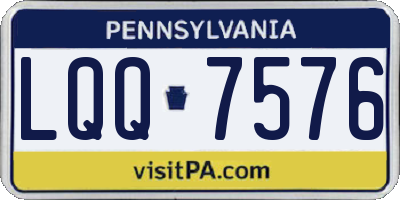 PA license plate LQQ7576