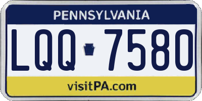 PA license plate LQQ7580