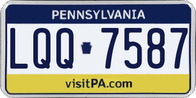 PA license plate LQQ7587