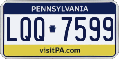 PA license plate LQQ7599