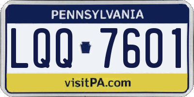 PA license plate LQQ7601