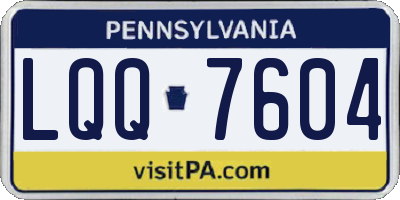PA license plate LQQ7604