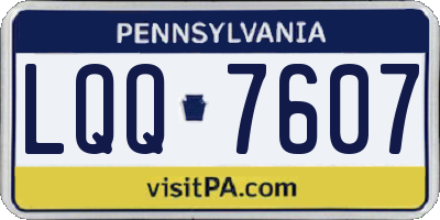 PA license plate LQQ7607