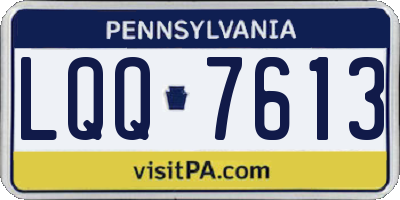 PA license plate LQQ7613