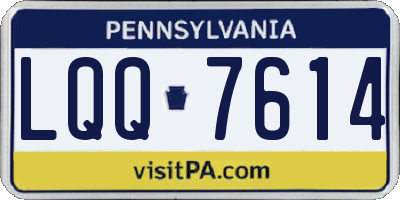 PA license plate LQQ7614