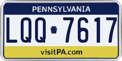 PA license plate LQQ7617