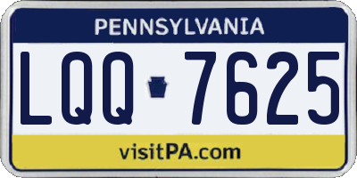 PA license plate LQQ7625