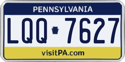 PA license plate LQQ7627