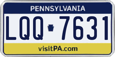 PA license plate LQQ7631