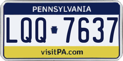 PA license plate LQQ7637