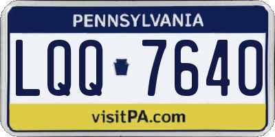 PA license plate LQQ7640
