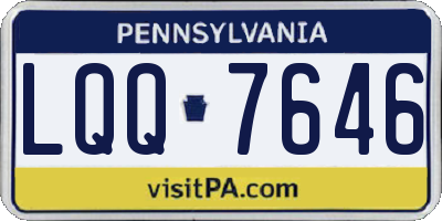 PA license plate LQQ7646