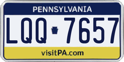 PA license plate LQQ7657