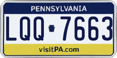 PA license plate LQQ7663