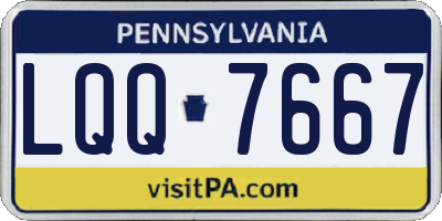 PA license plate LQQ7667