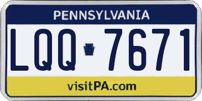PA license plate LQQ7671