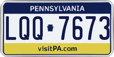 PA license plate LQQ7673