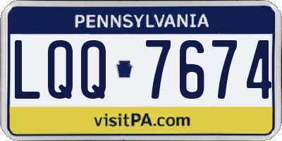 PA license plate LQQ7674