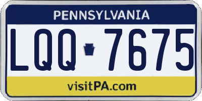 PA license plate LQQ7675