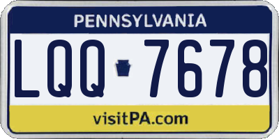 PA license plate LQQ7678