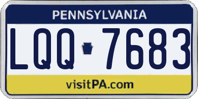 PA license plate LQQ7683