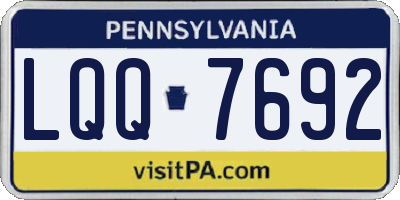 PA license plate LQQ7692