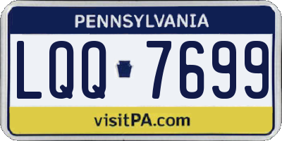 PA license plate LQQ7699