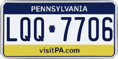 PA license plate LQQ7706
