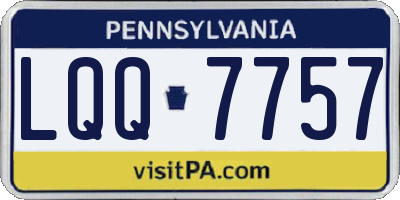 PA license plate LQQ7757