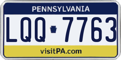 PA license plate LQQ7763