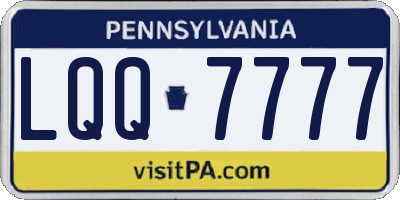 PA license plate LQQ7777