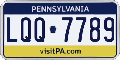 PA license plate LQQ7789